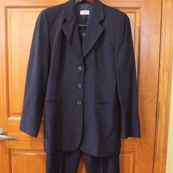 VESTIMENTA SPA Vintage Black Wool Pant Suit 3-Button Jacket Tailored 10 - Picture 7 of 16